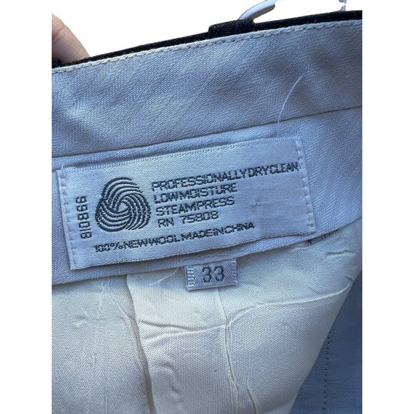 Super 100's Triple Pleats Men's 33X28.5 Gray Trousers 100% Wool Slacks Pants - Picture 3 of 7